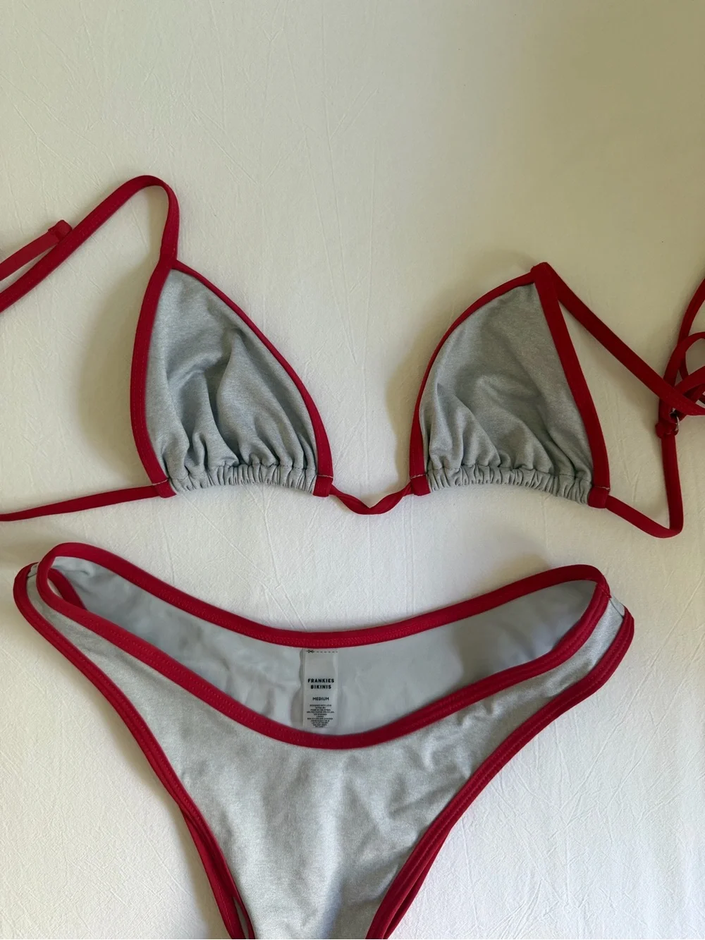 Frankie’s bikinis gray and red bikini
